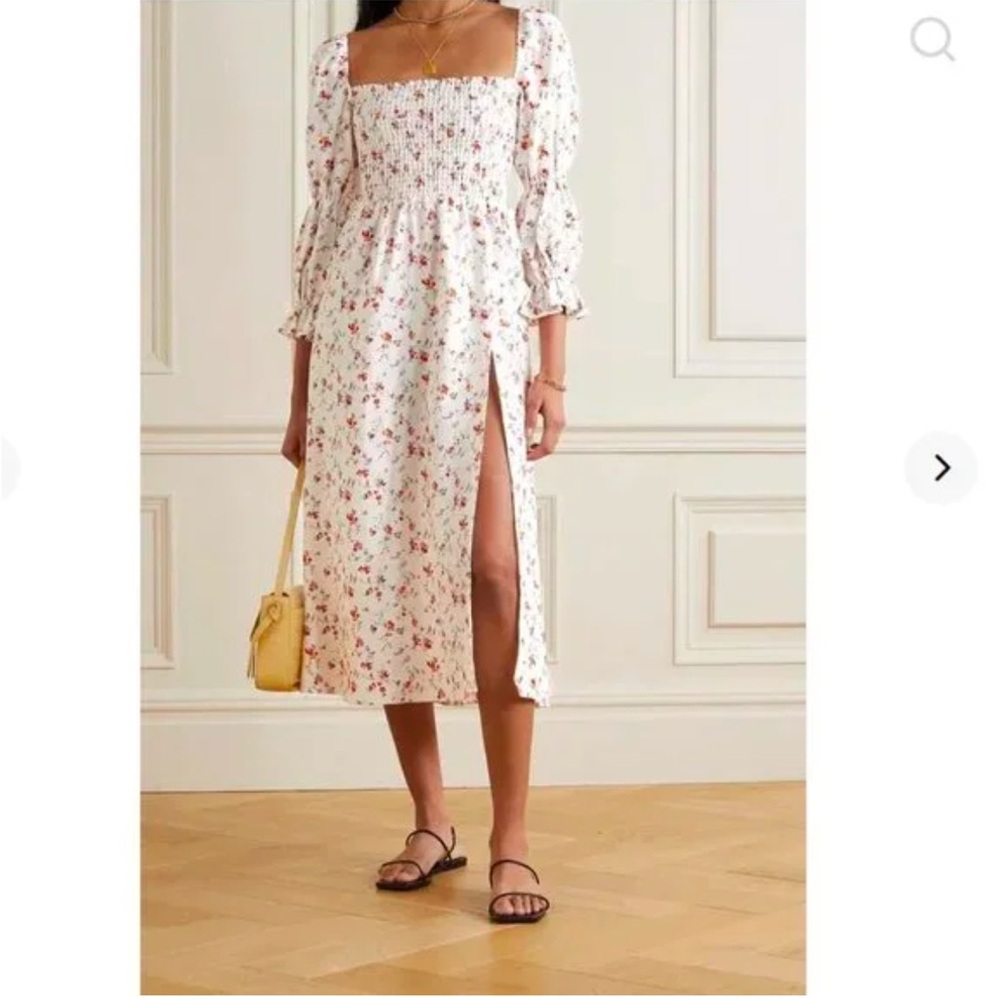 Reformation linen floral dress